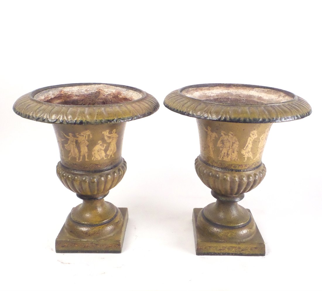 Pair of Classical-Style Iron Urns (1 of 8)