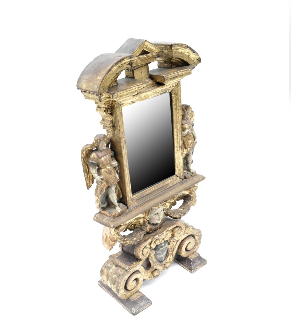 18th C. Italian Baroque Giltwood Mirror (1 of 8)