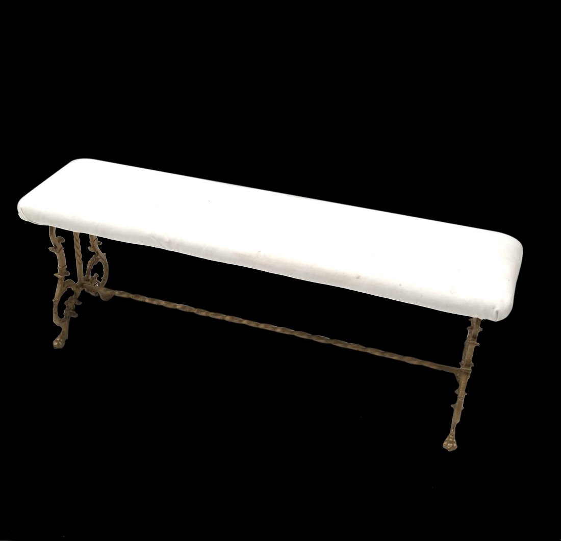Gilt Iron and Upholstered Window Bench (1 of 6)