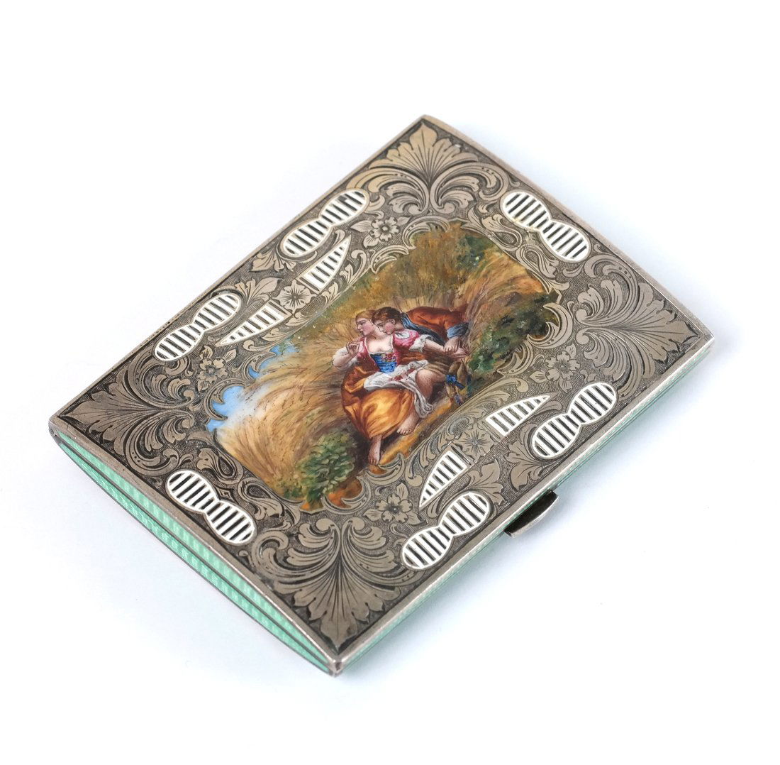 Enameled and Parcel Gilt Sterling Case (1 of 6)