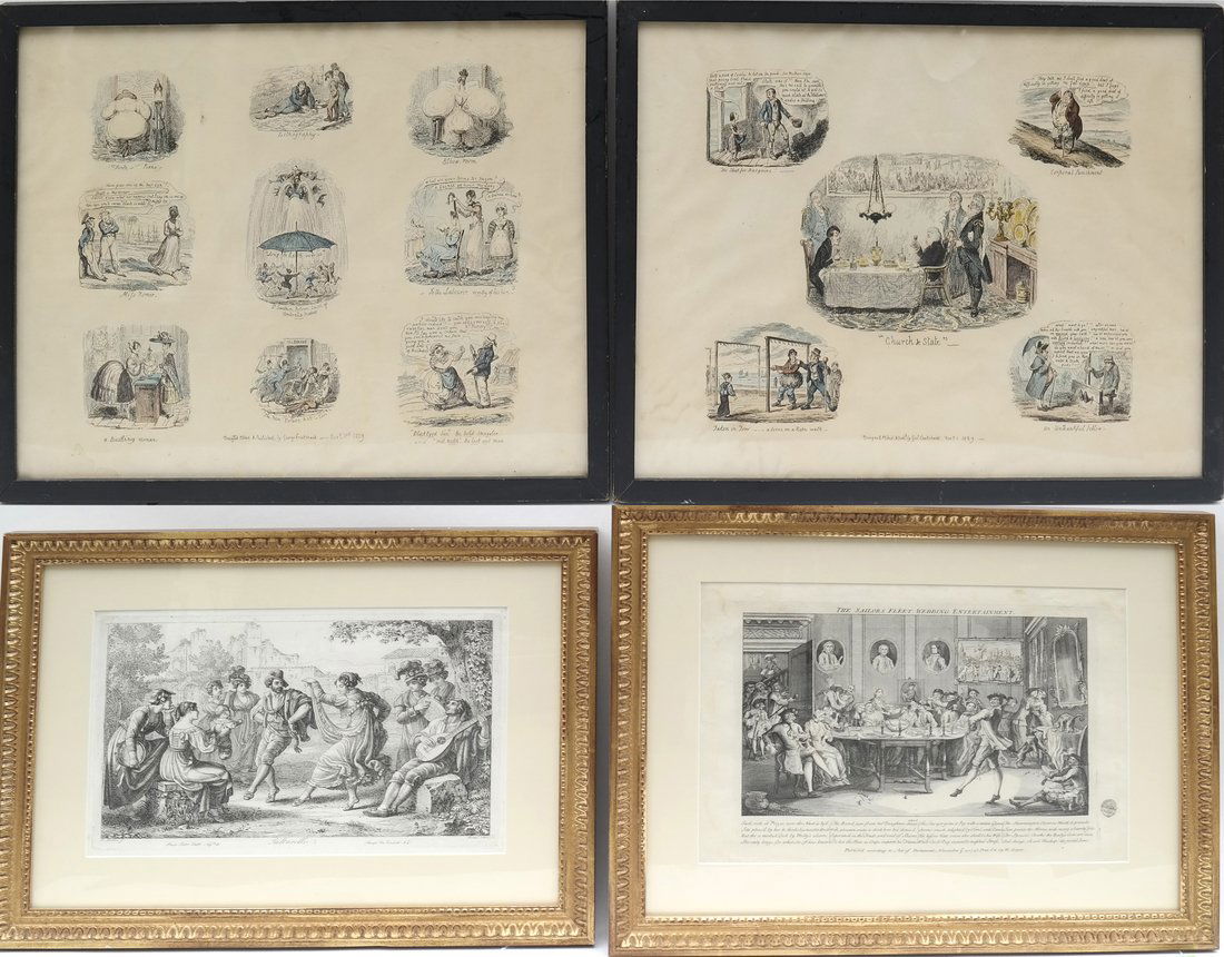 Lot of 4 Assorted Antique Prints (1 of 9)