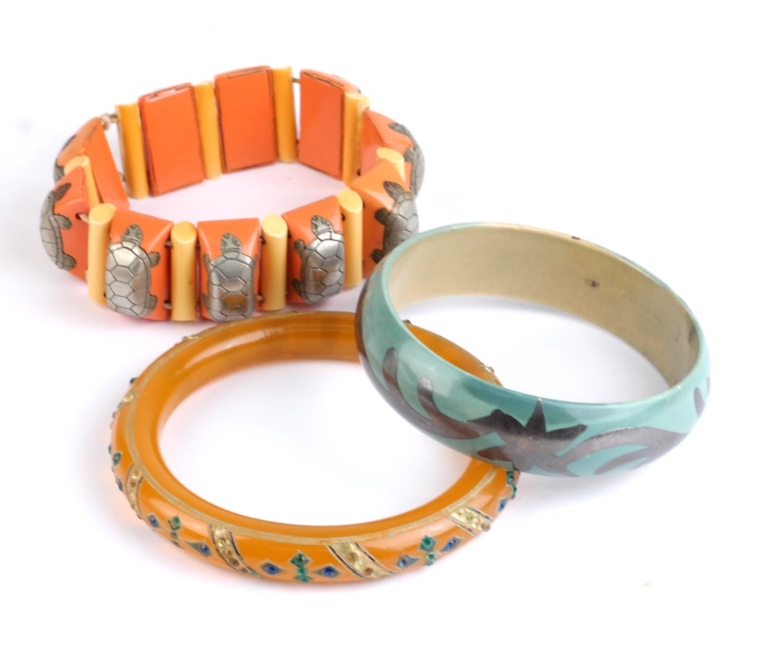 Three Celluloid and Metal Bracelets (1 of 5)