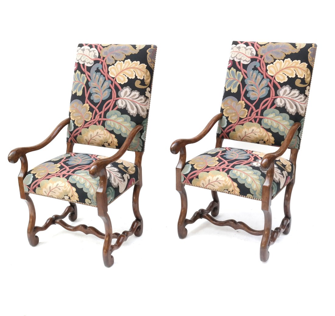Pair of High Back Armchairs (1 of 8)