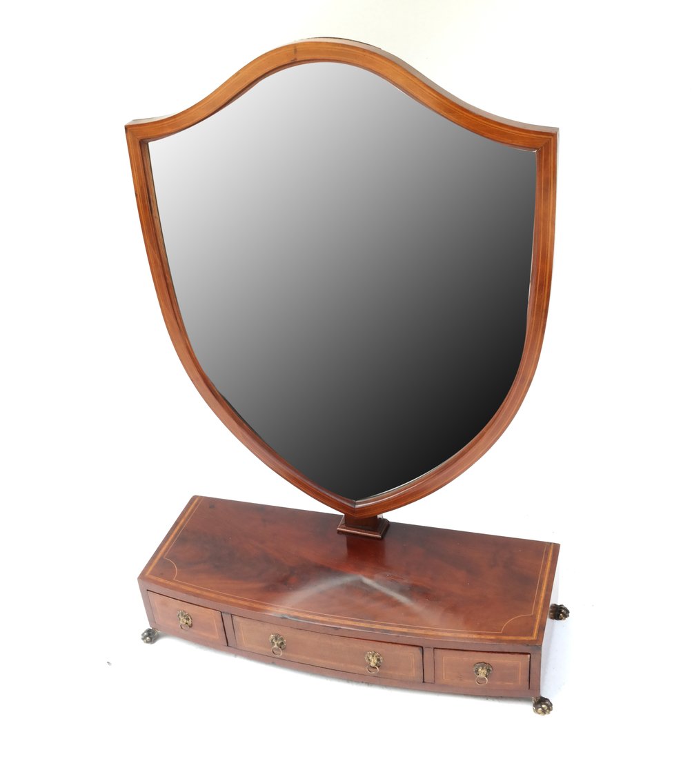 Regency Style Mahogany Shaving Mirror (1 of 9)