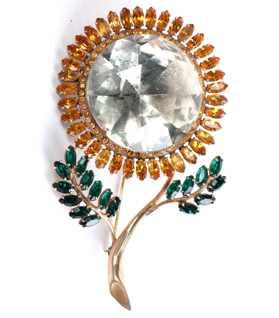 Sterling Vermeil Sunflower Brooch (1 of 5)