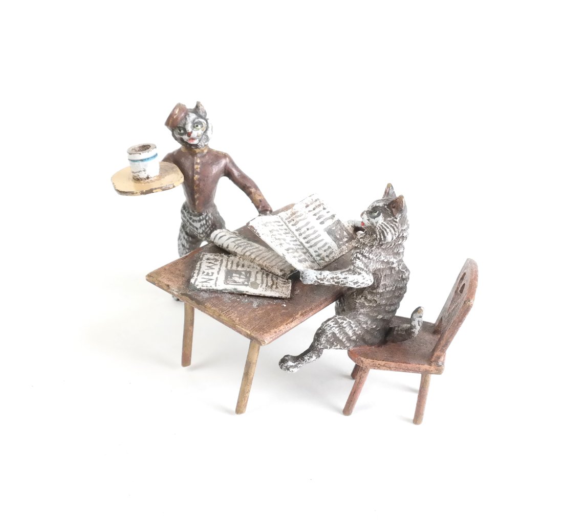 Vienna Bronze, Cat Reading Newspaper (1 of 9)