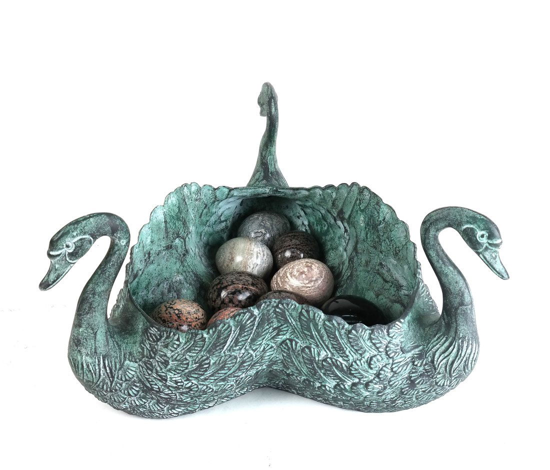 Patinated Metal Swan-Form Jardiniere (1 of 7)