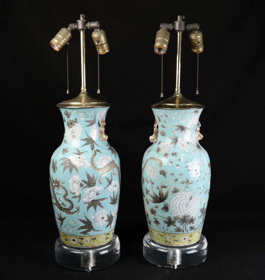 Pair of Chinese Export Table Lamps (1 of 9)