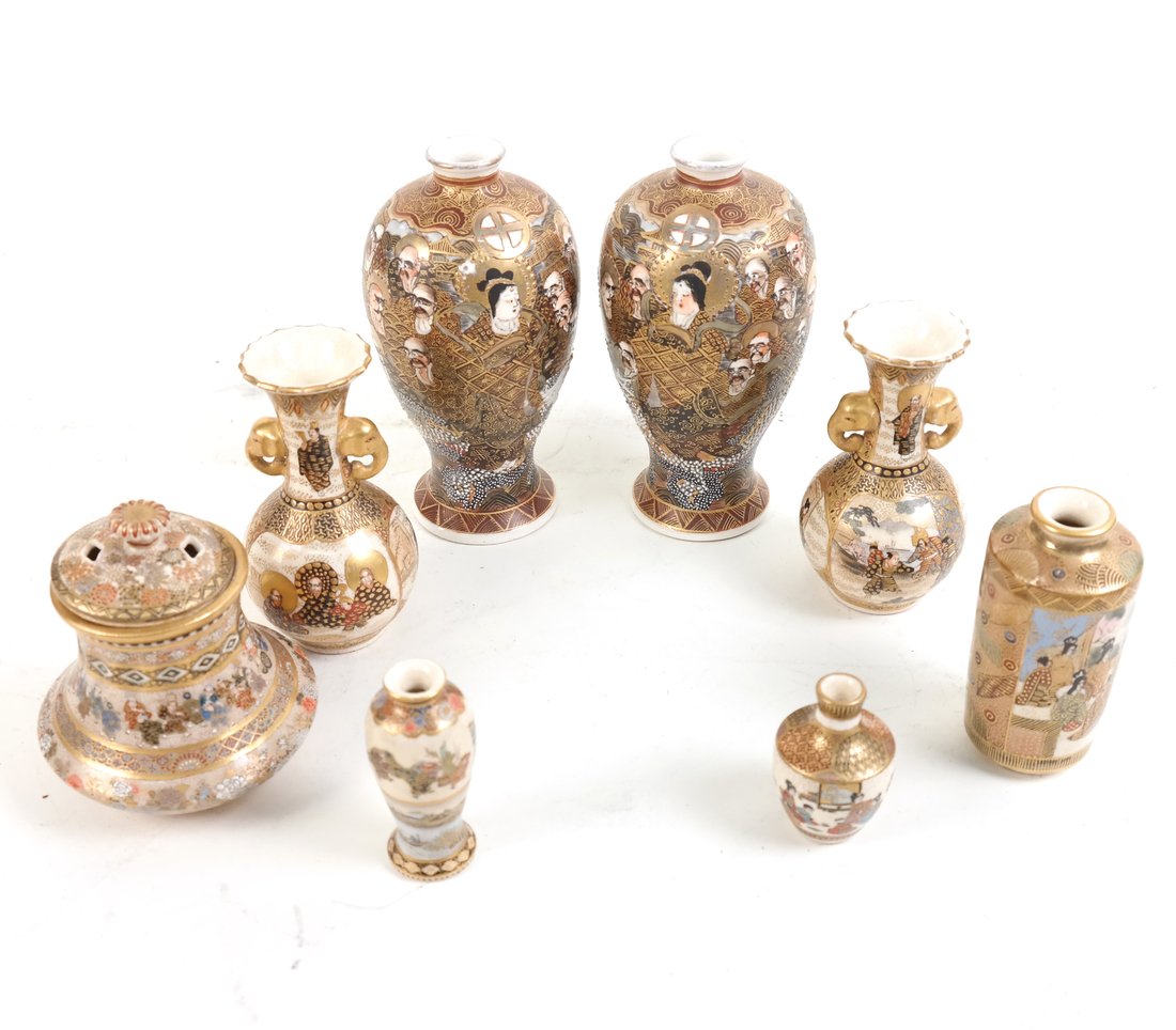 Japanese Satsuma Miniature Vases (1 of 8)