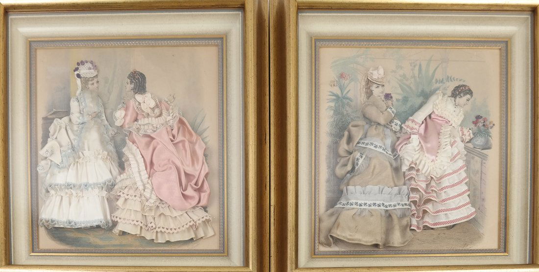 Pair of Framed Pictures, 19th C. Ladies (1 of 6)