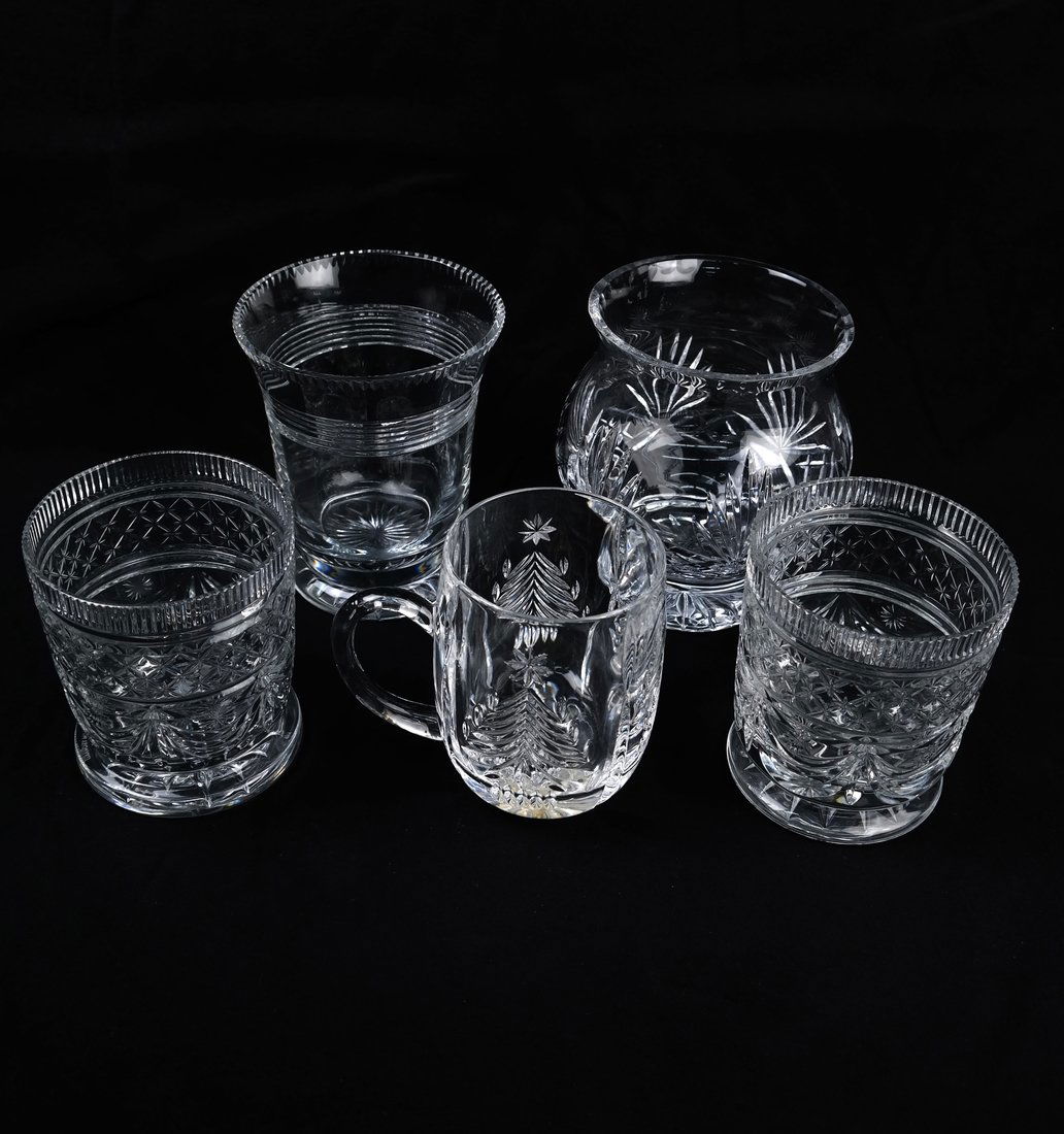 Five Cut Glass Vessels (1 of 7)