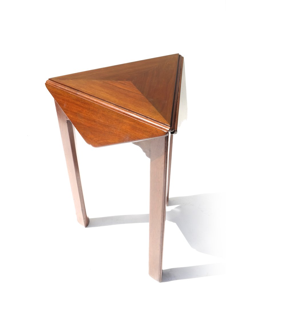 Small Drop-Leaf Triangular Side Table (1 of 6)