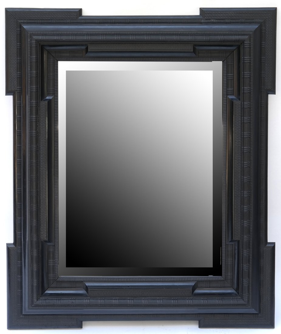 Dutch Beveled Mirror in Ebonized Frame (1 of 8)