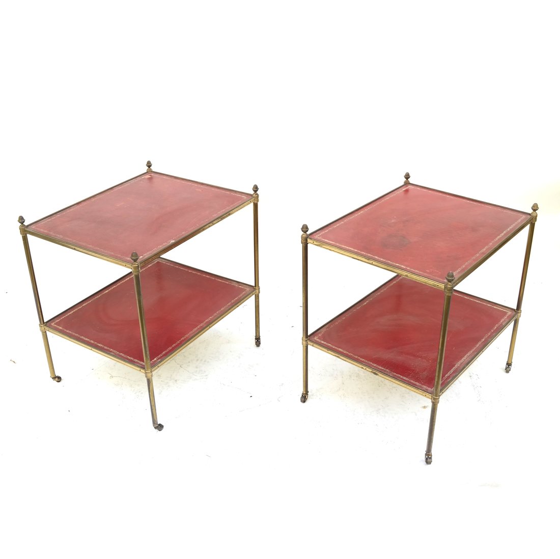 Pair of Jansen Manner Leather Tables (1 of 8)