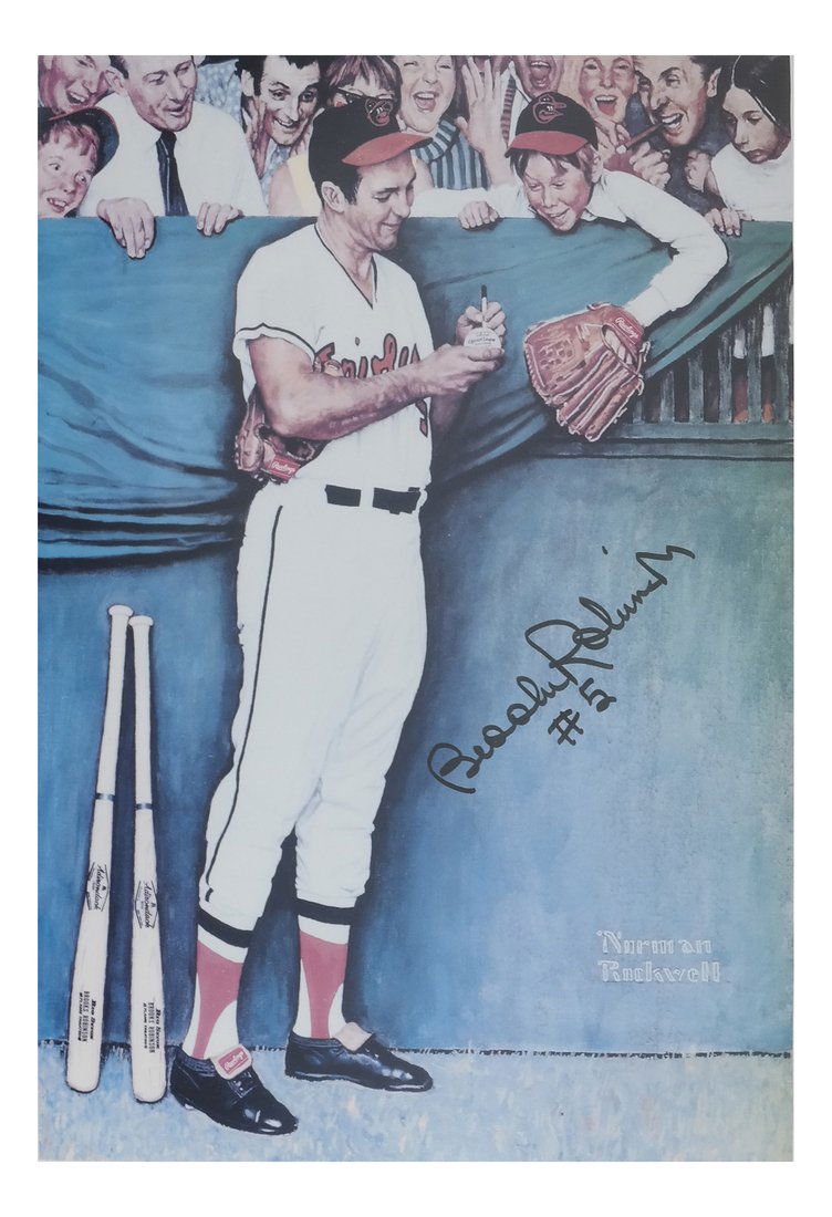 Brooks Robinson Signed Rockwell Print (1 of 6)