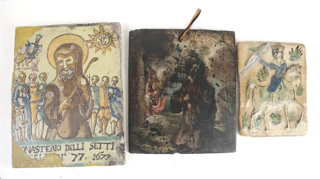 Lot of Three Religious Slate Tiles (1 of 9)