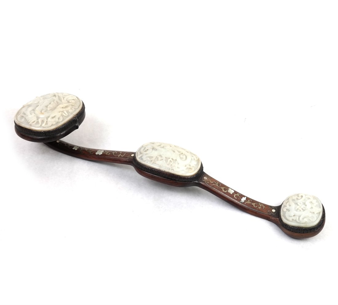 Carved Jade Scepter Mounted on Wood (1 of 10)