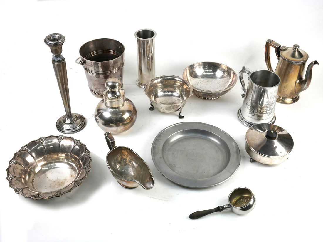 13 Assorted Pewter & Silver Plated Items (1 of 10)