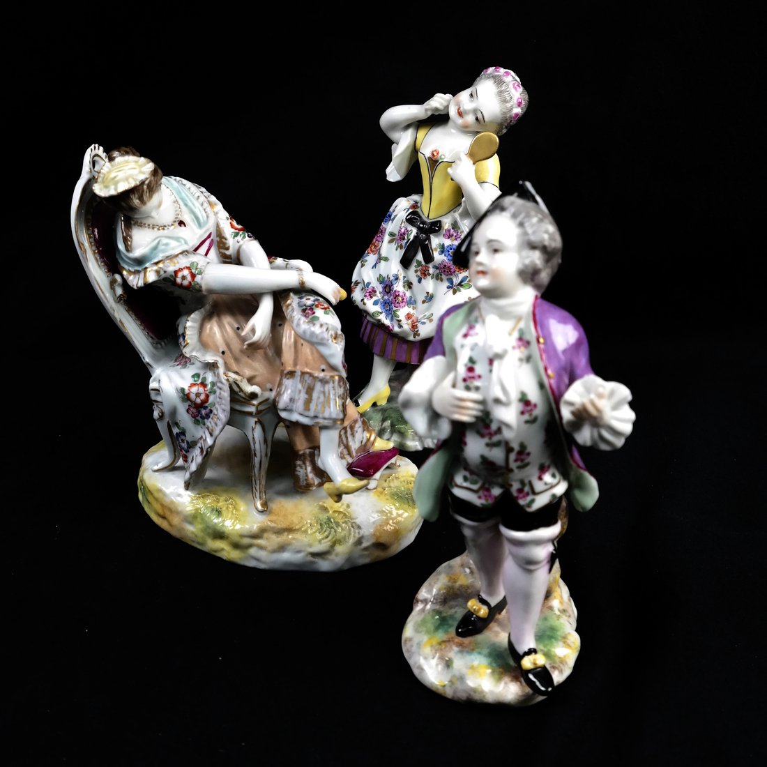 Lot of Three Meissen Type Figures (1 of 7)