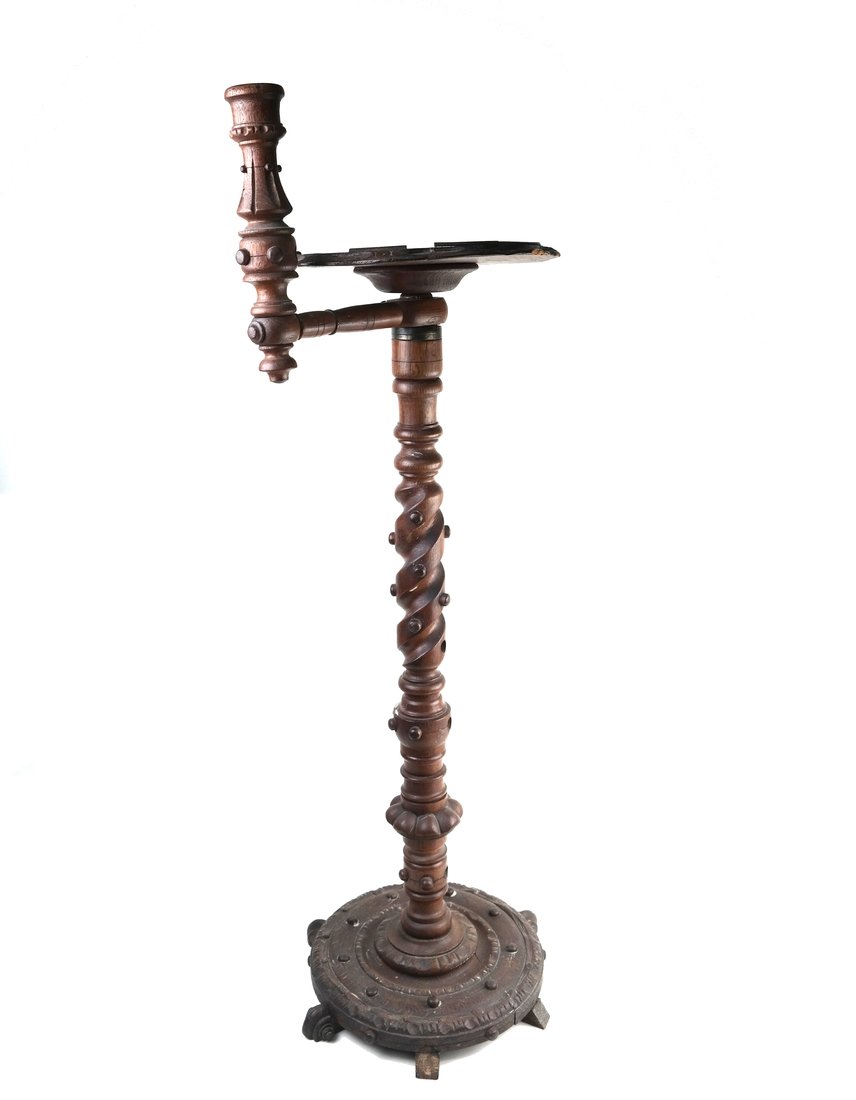Renaissance Style Oak Candle With Stand (1 of 8)