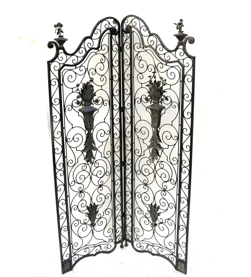 Pair of Ornate Iron Garden Gates (1 of 7)