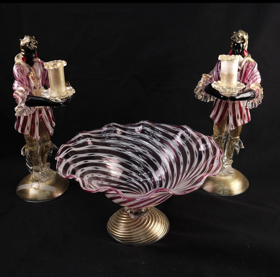 Three Piece Venetian Glass Set (1 of 8)