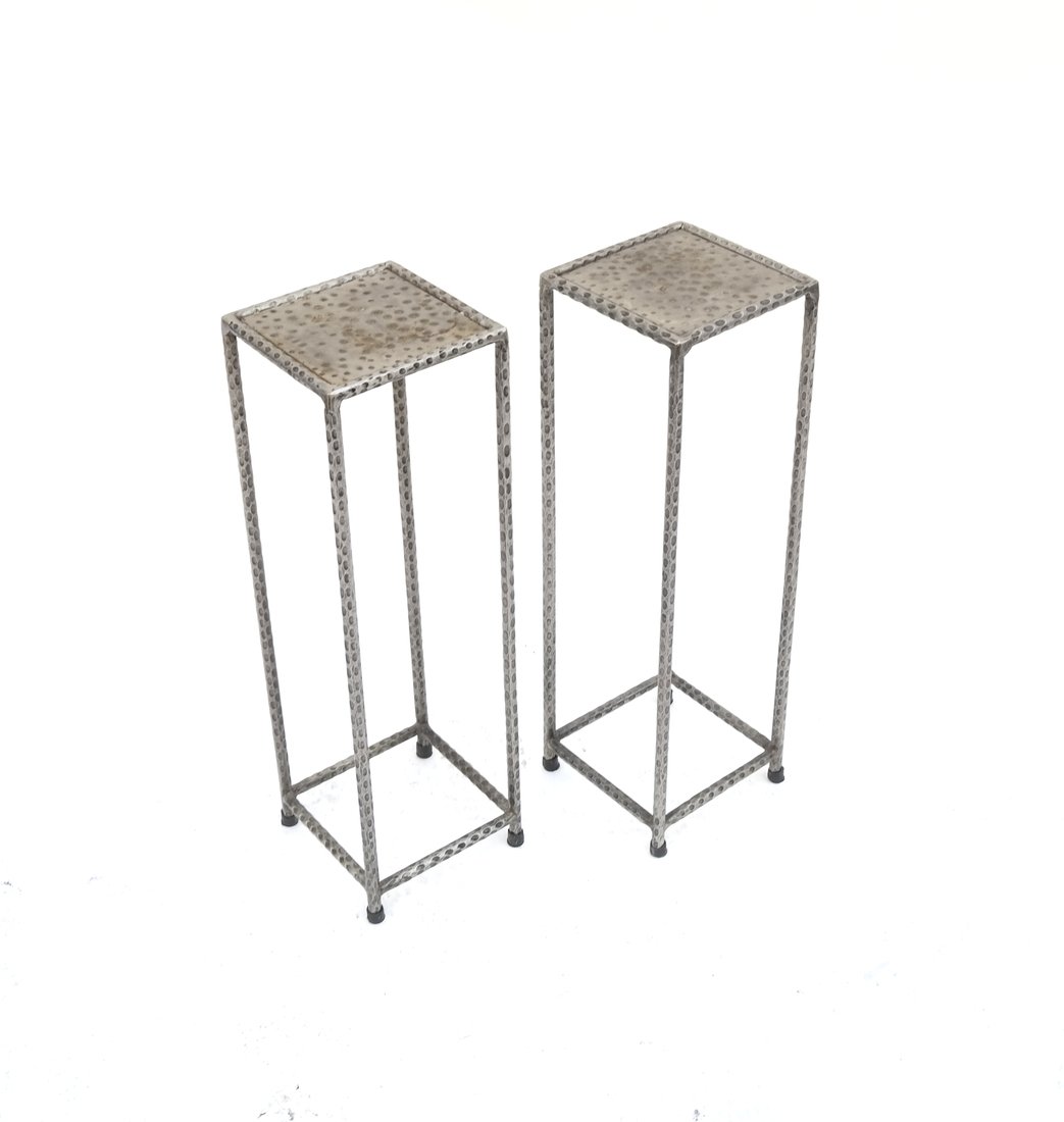 Pair of Hammered Metal Mini Stands (1 of 8)