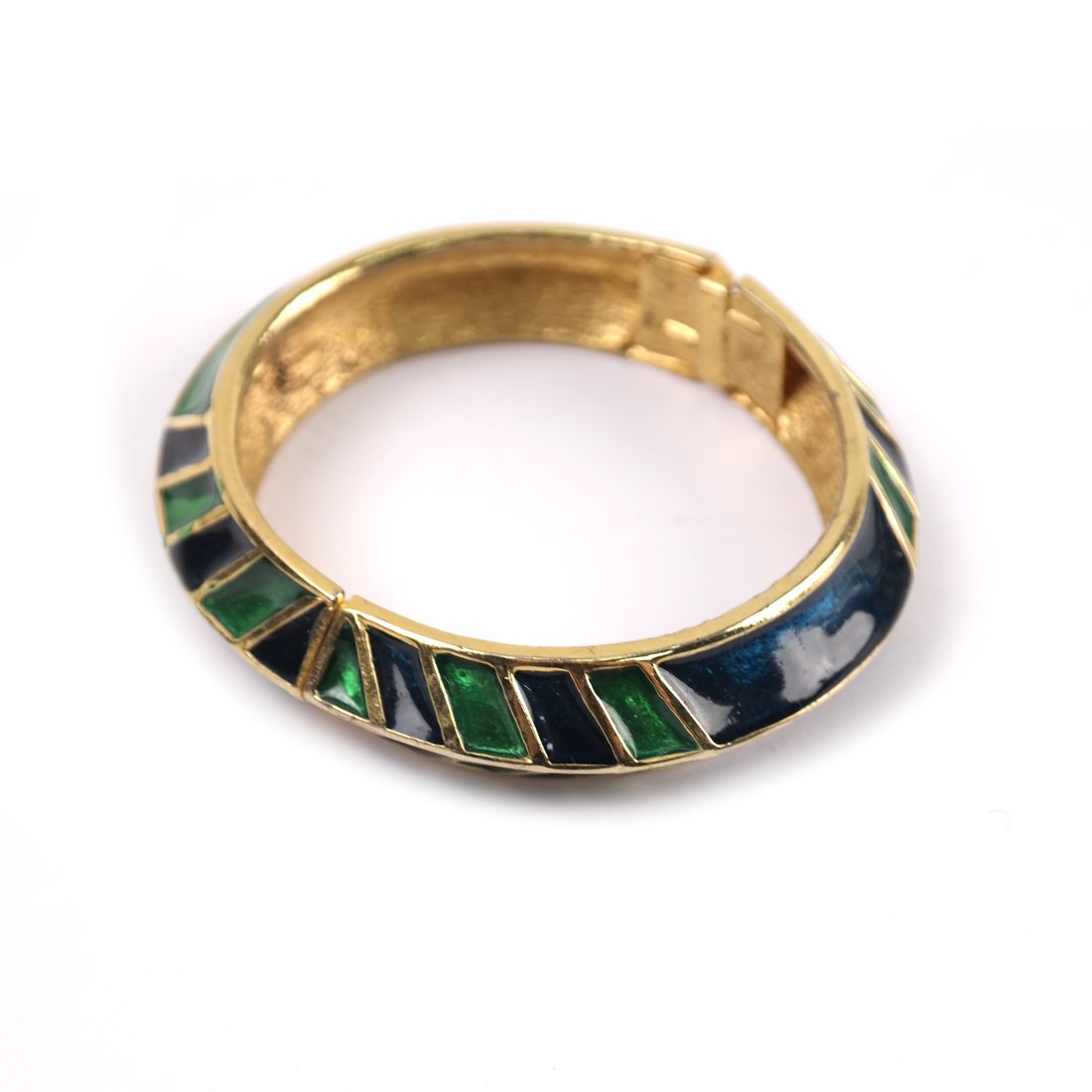 Kenneth J Lane Green Enamel Bangle (1 of 3)