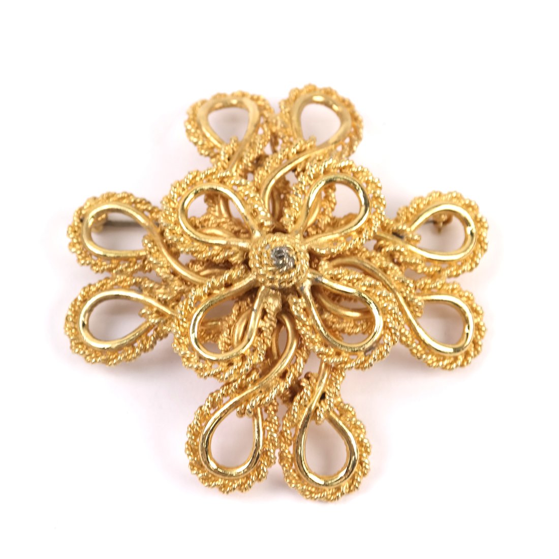 Kenneth J Lane Rope Pin: Kenneth J Lane large gold tone rope pin.