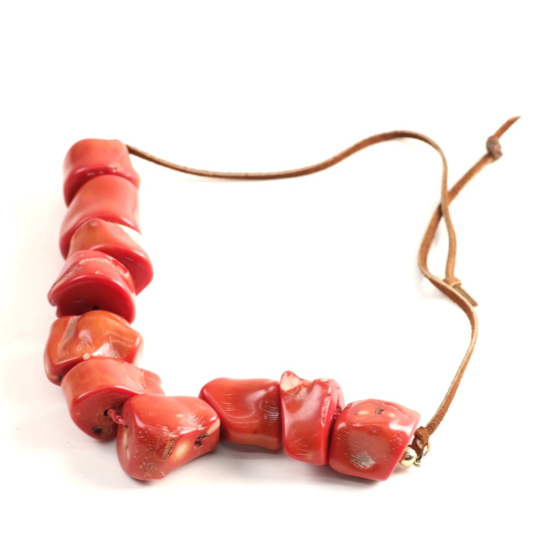 Red Coral Chunk Necklace (1 of 7)