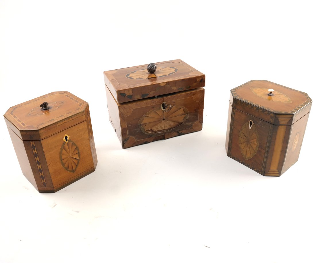 3 Late Georgian Tea Caddies (1 of 10)
