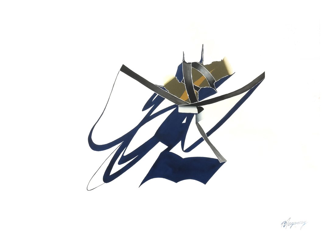 Burhan Dogancay, Gouache - "Rolling Signature" (1 of 6)