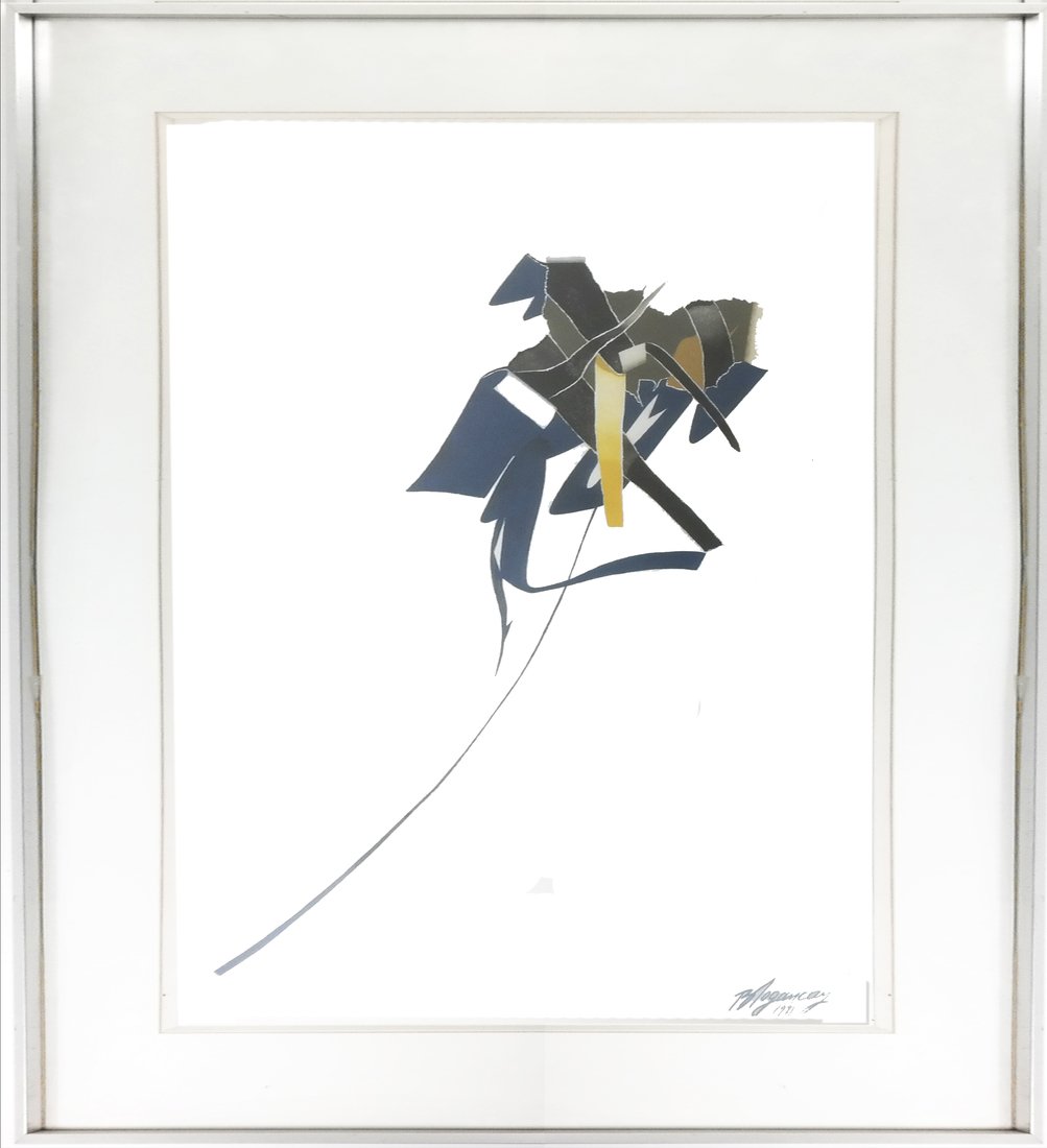 Burhan Dogancay, Gouache - "Waiting in Line" (1 of 6)