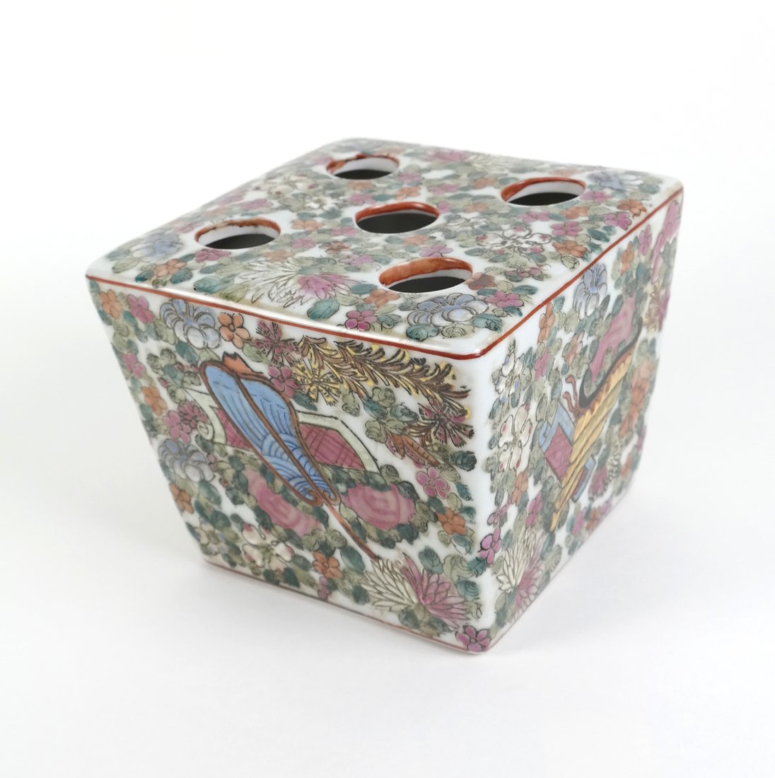 Chinese Polychrome Ceramic Brush Holder (1 of 8)