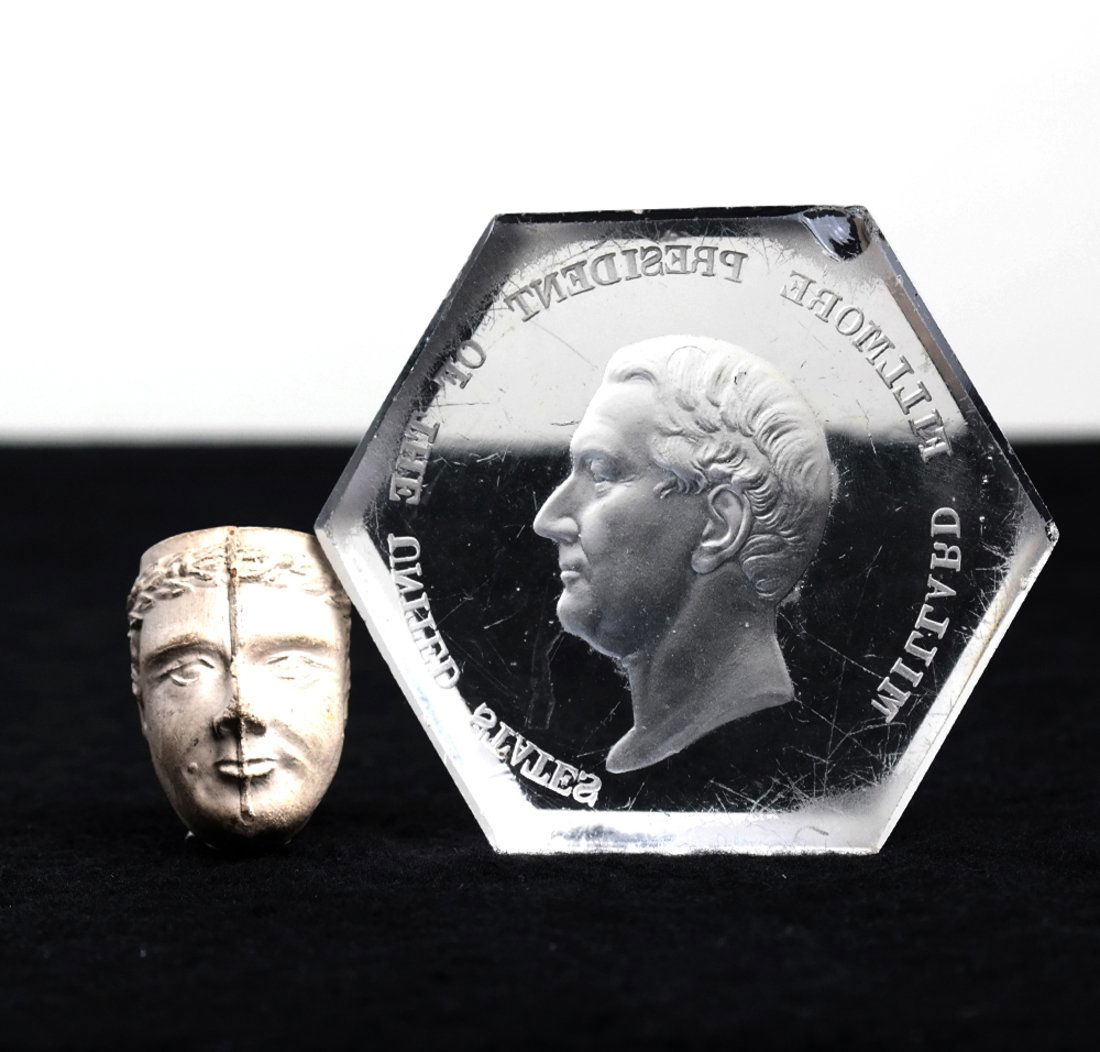 Millard Fillmore Clay Pipe and Glass Paperweight (1 of 10)