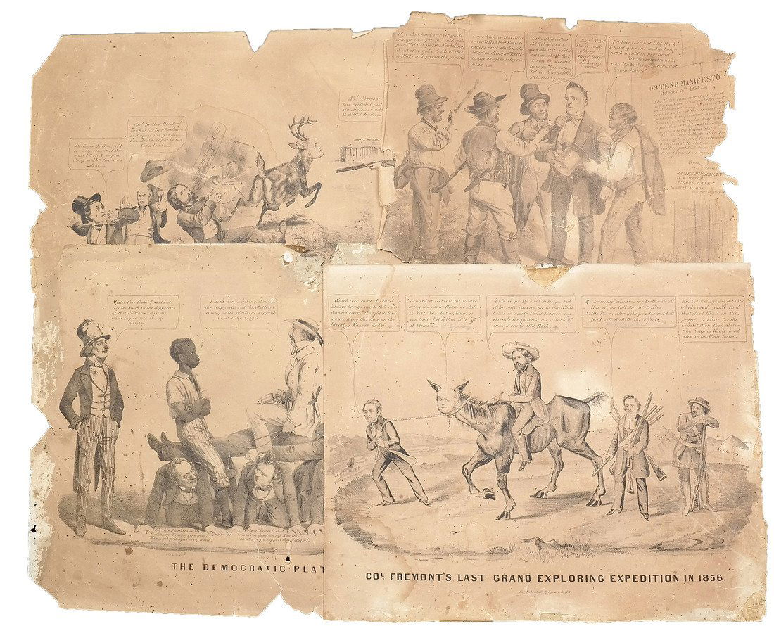 Nathaniel Currier, Four 1856 Satirical Campaign (1 of 9)