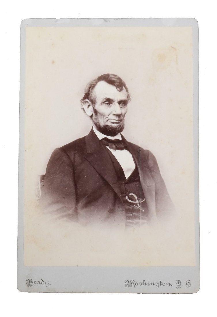 Abraham Lincoln 1864 Matthew Brady Cabinet Card (1 of 6)