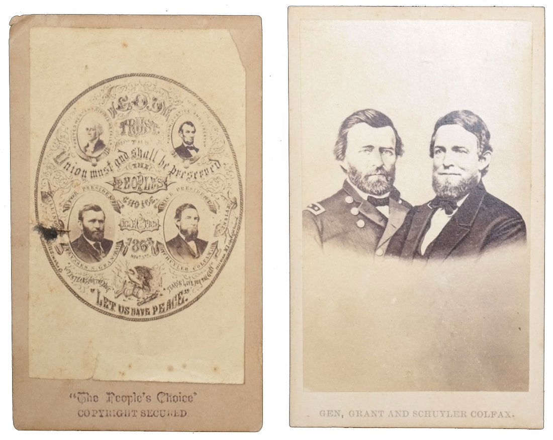 U.S. Grant & S. Colfax Two 1868 Carte de Visite Jugates (1 of 8)