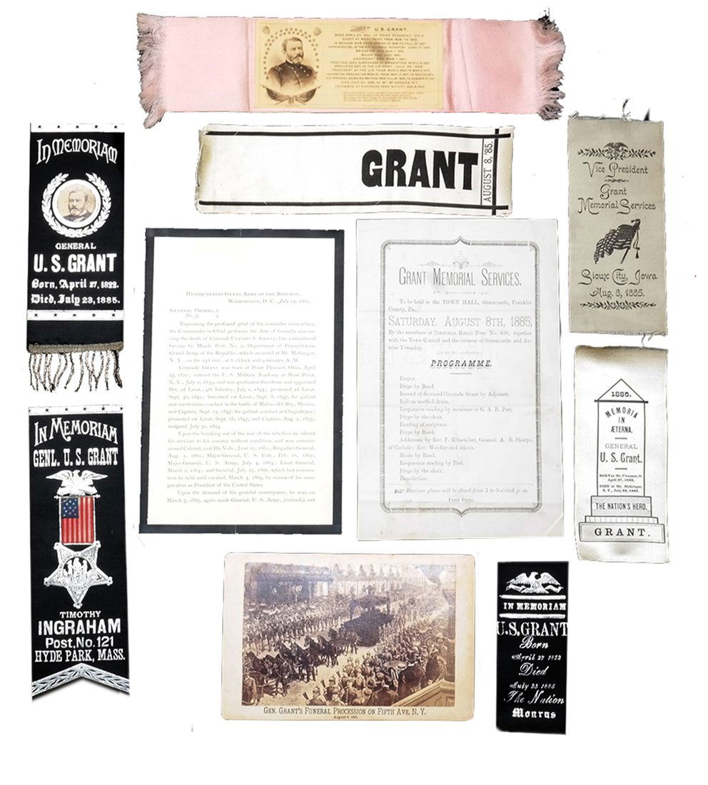 Ulysses S. Grant 1885 Seven Memorial Ribbons & Others (1 of 9)