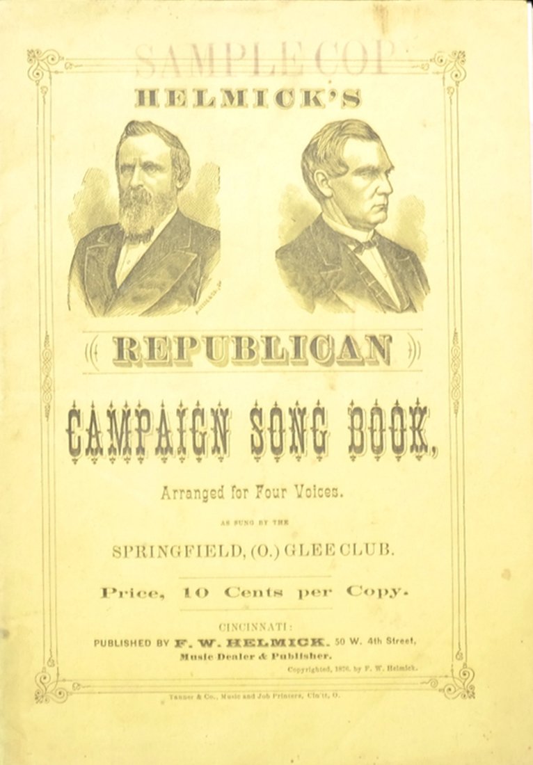 R.B. Hayes & W.A. Wheeler 1876 Campaign Song Book (1 of 9)