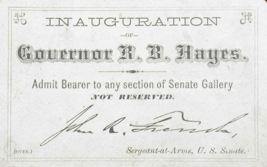 Rutherford B. Hayes 1877 Inaugural Ticket (1 of 7)