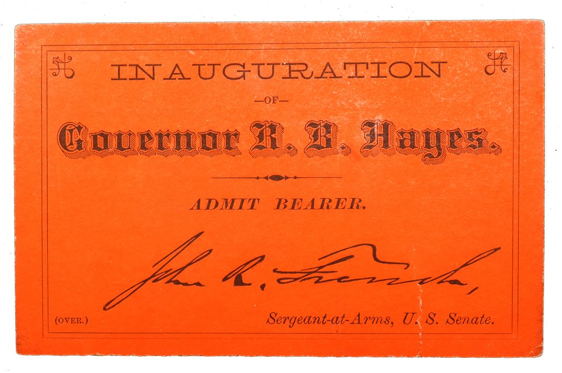 Rutherford B. Hayes 1877 Inaugural Ticket (1 of 6)