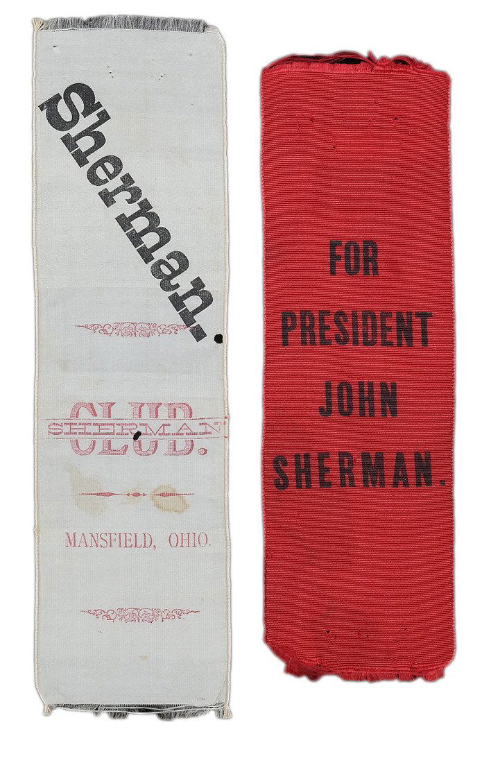 John Sherman Two 1880 Presidential Campaign Ribbons (1 of 9)