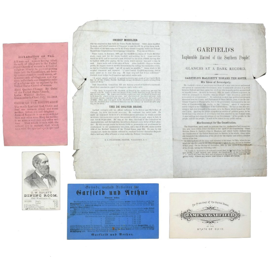 James A. Garfield 1880 Pro and Anti Campaign Ephemera (1 of 10)