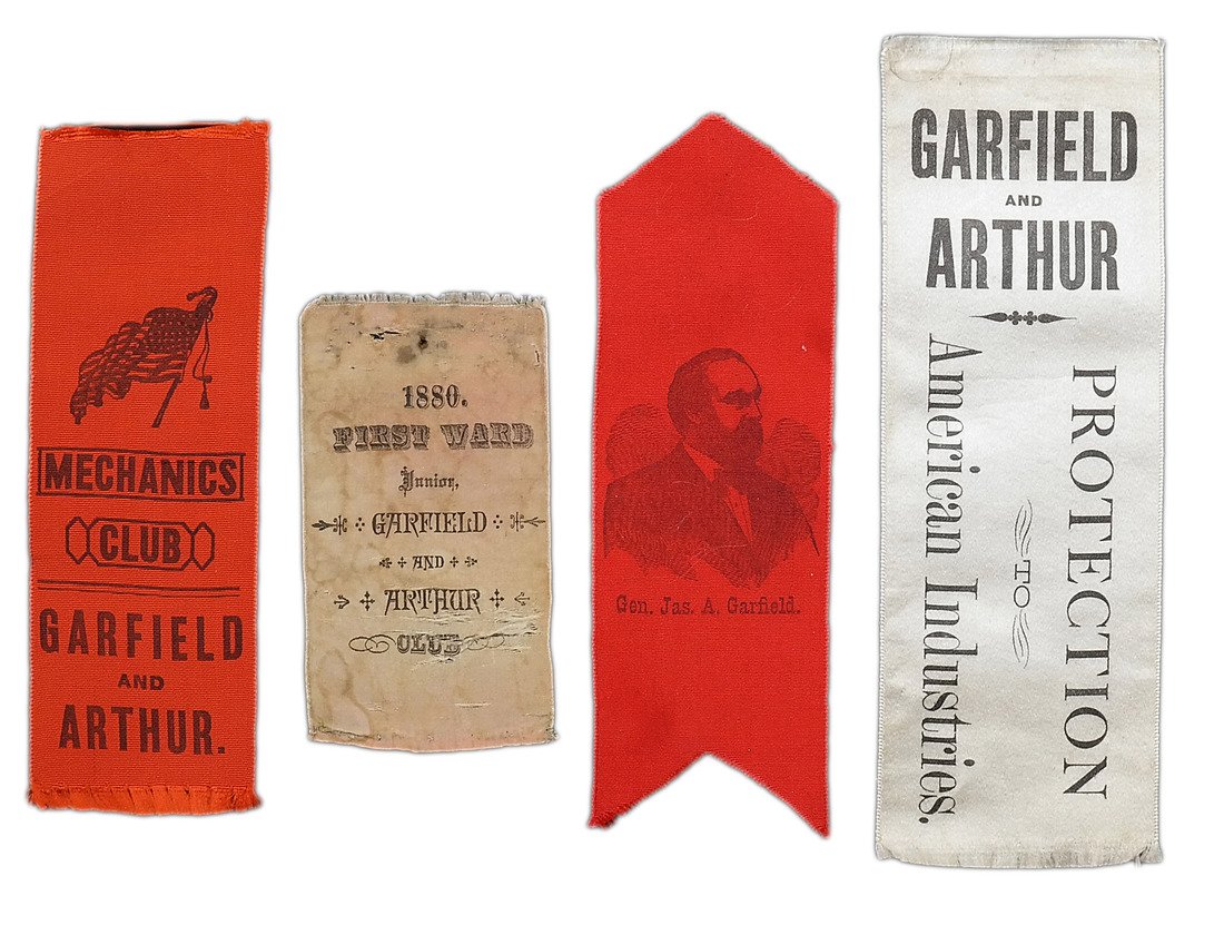 J.A. Garfield & C.A. Arthur 1880 Satin Campaign Ribbons (1 of 10)
