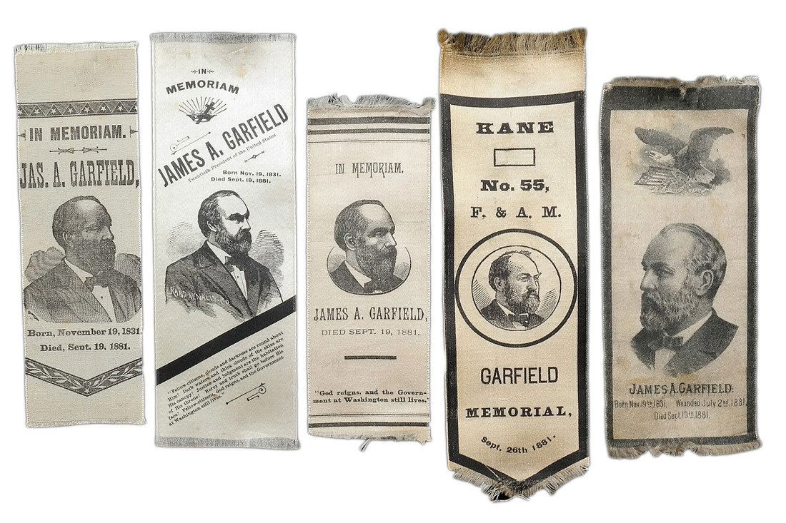 James A. Garfield Five 1881 Mourning Ribbons (1 of 10)