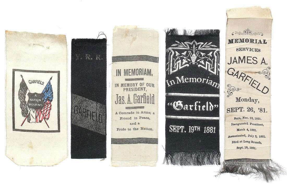 James A. Garfield Five 1881 Mourning Ribbons (1 of 10)