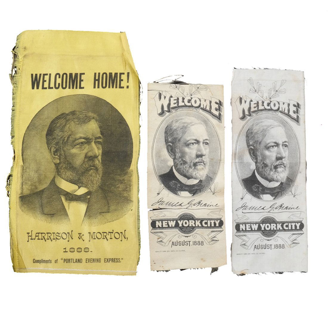 James G. Blaine 1888 "Welcome Home" Portrait Ribbons (1 of 9)