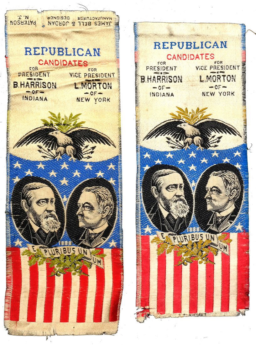 B. Harrison & L.P. Morton  Pair 1888 Stevengraph Jugate (1 of 9)