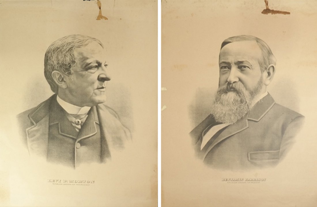 B. Harrison & L.P. Morton Two 1888 Folio Lithograph (1 of 10)